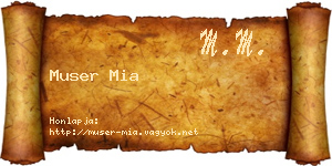 Muser Mia névjegykártya